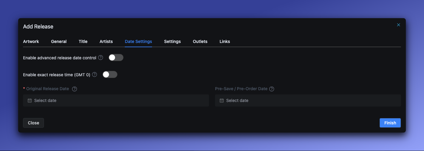 Tab Settings